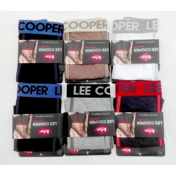 - BOXER Homme – Marque - LEE COOPER - - Lot de 6 assortis – Taille S à XXL