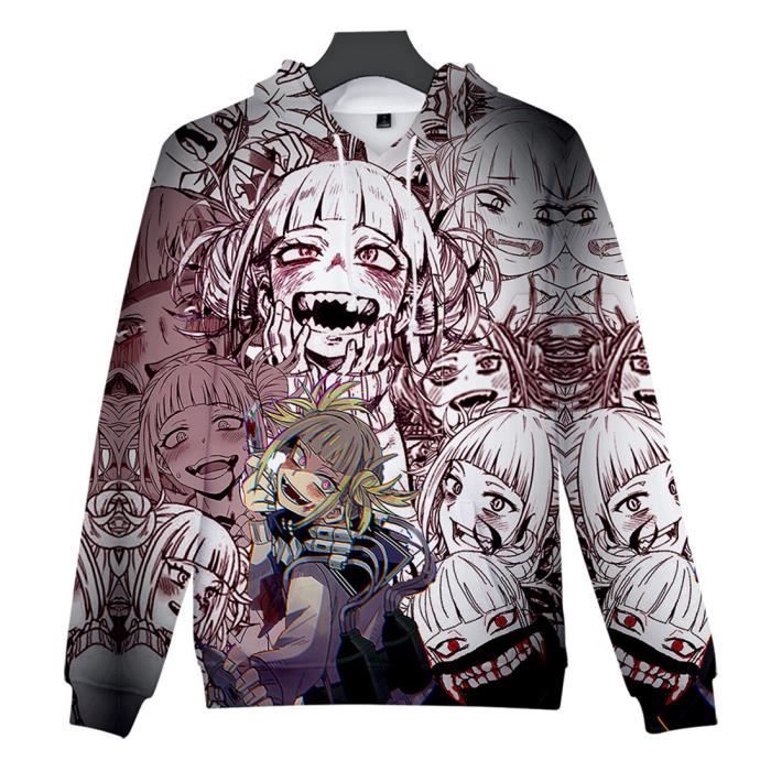 Sweatshirt My Hero Academia Himiko Toga Sweat à Capuche Hoodie Manche Longue Pull à Capuche Homme Femme Casual Automne Hiver