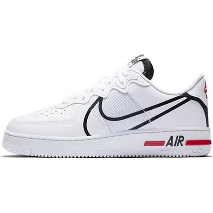 Air Force 1 React Chaussures de course pour hommes et femmes Blanc Noir