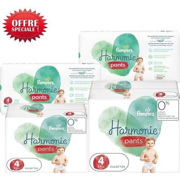 232 Couches Pampers Harmonie Pants taille 4