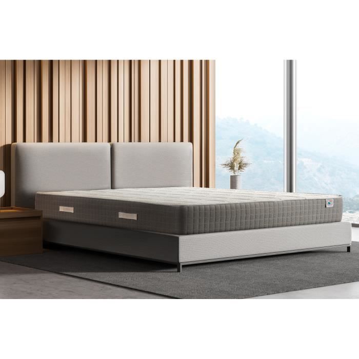 Matelas Supreme Latex 90x190 cm - Latex 60kg + Haute Densité 50kg - Épaisseur 22 cm - Mi-ferme - Aération Naturelle - 1 personne