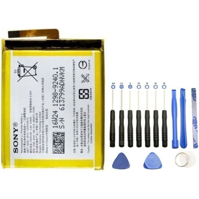 Batterie LIS1618ERPC pour Sony Xperia XA1 + Kit outils 13 pièces