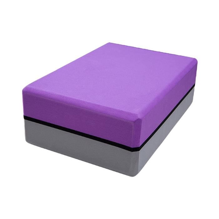 SURENHAP EVA Bloquer Brique de Yoga Bloc Mousse NonToxique Pilates 200gViolet + gris