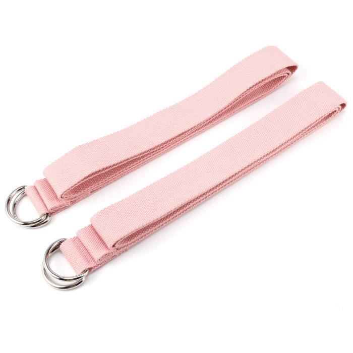 2x Sangle Yoga Bande Exercice Fitness Rose