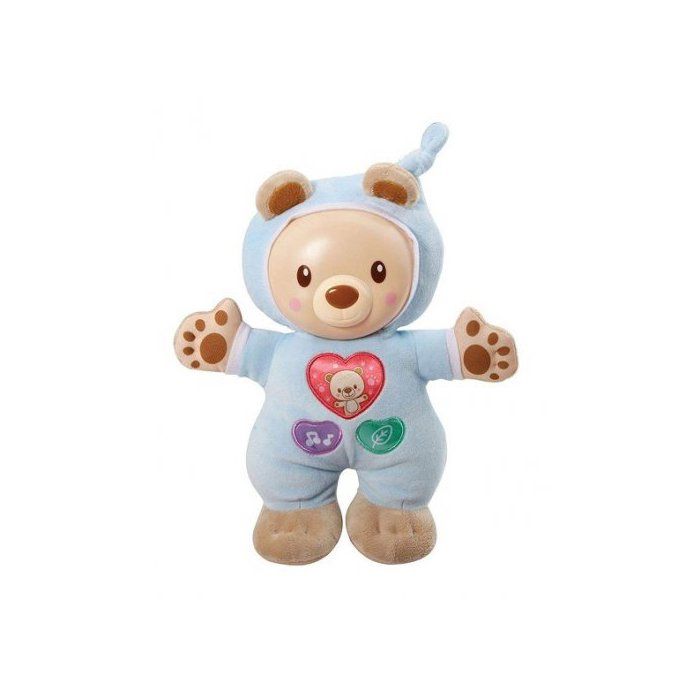 Leon mon Lumi Ourson bleu 40 berceuses, 2 chansons - Peluche veilleuse musicale Vtech - Doudou bebe - Cadeau naissance - Garcon