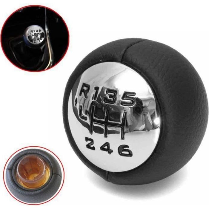 GG03482- 6-Vitesse Pommeau Levier Vitesse Pour Peugeot 307 308 3008 407 5008 807 Citroen C3 C4 C8