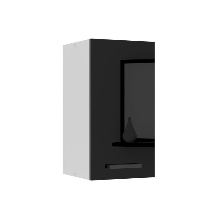 Meuble de cuisine - BELINI - SG30 - Noir très brillant - 1 porte - Dimensions: 29 6x30x58 cm