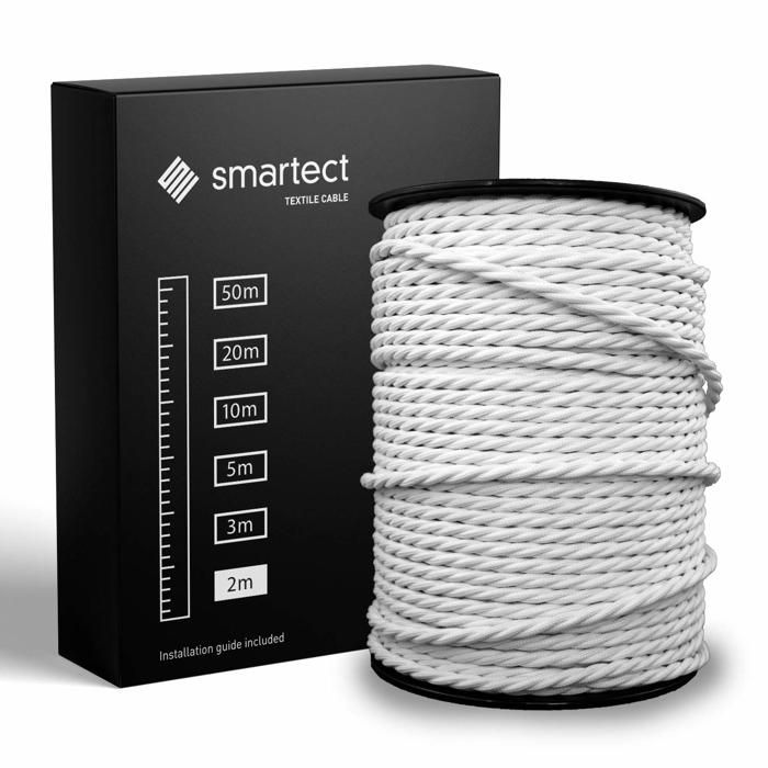 Câble Spiralé Extensible 3 Conducteurs 7,5 Mètres - Fil à Ressort Blanc 22AWG - Pour Téléphone, éclairage, Applications Mobiles