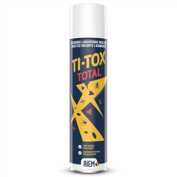 RIEM Ti-Tox Total 400 Ml - Spray Insecticide Puissant Contre Insectes Volants Et Rampants