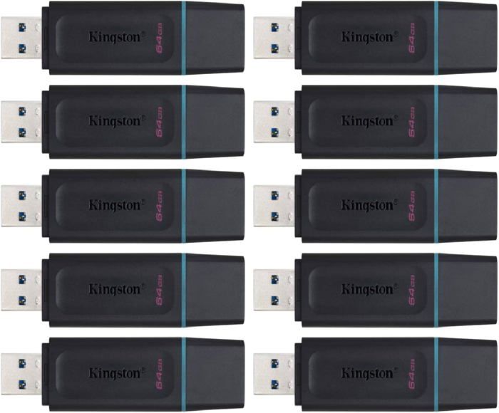 Qumox 10PCS clé USB Kingston 64Go Kingston DataTraveler Exodia DTX/64GB Clé USB 3.2 Gen 1 avec capuchon de protection et anneaux