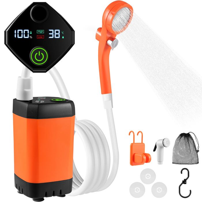 Pommeau De Douche Portable Rechargeable Pour Camping - Débit 5L/min - Neuf