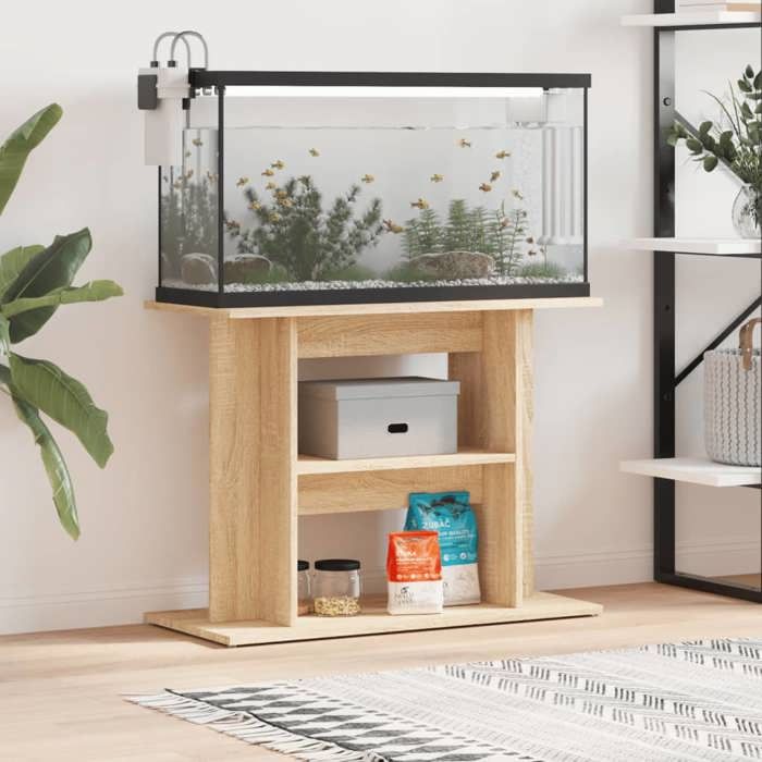 Meilleurs prix pour *Neuf Support pour aquarium - SMG - chêne sonoma - 80x35x60cm - bois d'ingénierie CC93008487