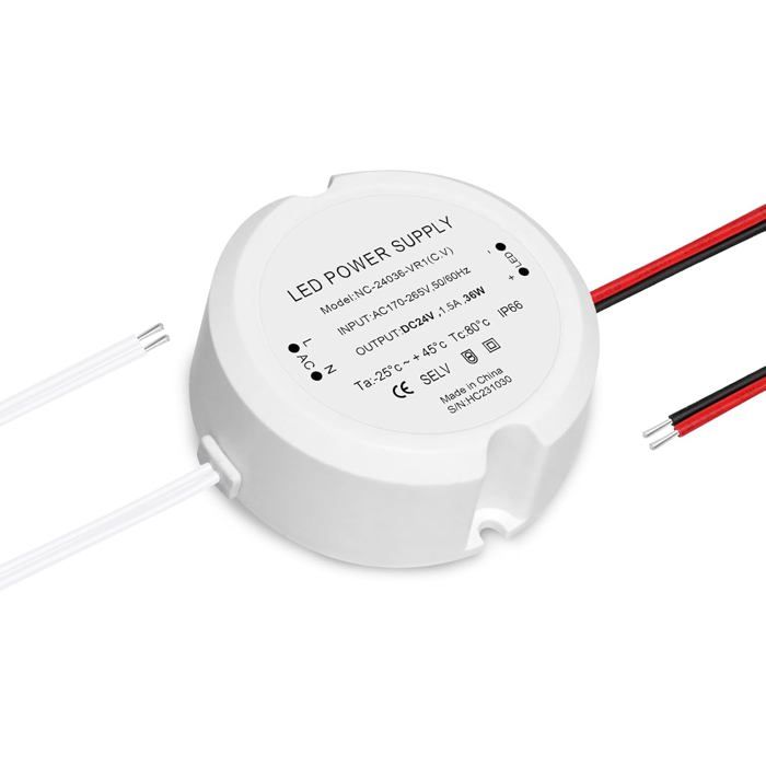 Transformateur LED 220V Vers 24V 36W 1.5A - Alimentation Basse Tension Constante - Ultra Mince, Dissipation Chaleur Aluminium - 7