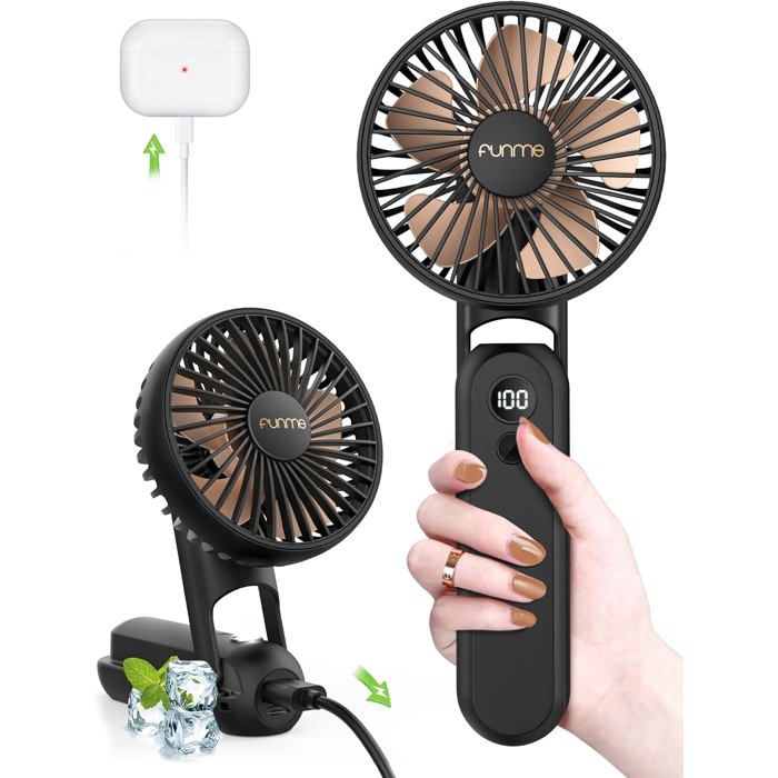 2X(VENTILATEUR DE POCHE Portable Ventilateur USB Affichage NuméRique Recha5944 EUR 20,69