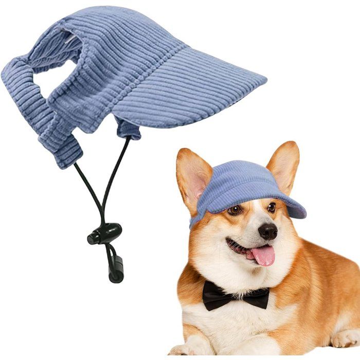Casquette de Sport Chien Taille M Respirante Protection Soleil Bleu Velours