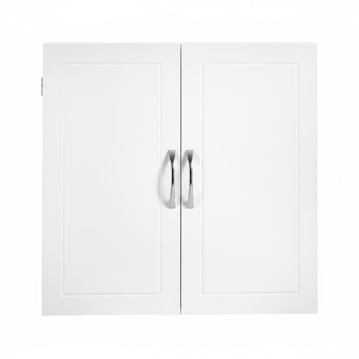Armoire Murale de Salle de Bain Étagères Réglables Meuble de Rangement Moderne pour Salle de Bain Blanc
