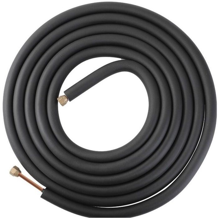 ALOVEZ Tuyau de Liaison en Aluminium pour Climatisation - 1P 5m avec Écrous en Cuivre - Tube Cuivre-Aluminium Épais sans Soudure