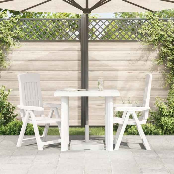 Printemps 2026 SoldesBlanc Meuble dextérieur Table de balcon Table de jardin - Blanc 80x75x72 cm Plastique 2_510290