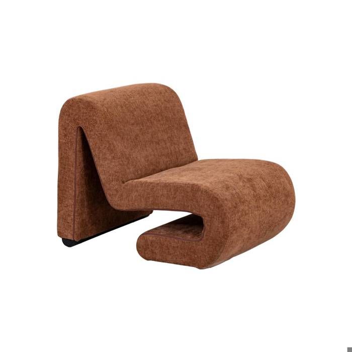Fauteuil en tissu terracotta Ysera
