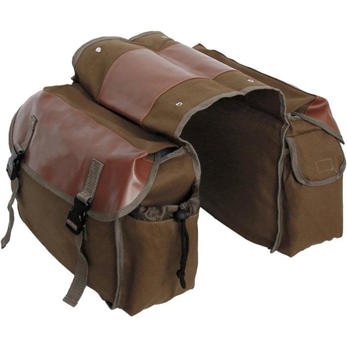 Sacoche vélo rétro - DEMA - Double sacoche arrière - Capacité 36 litres - Dimensions 27x44x15 cm - Toile haute qualité