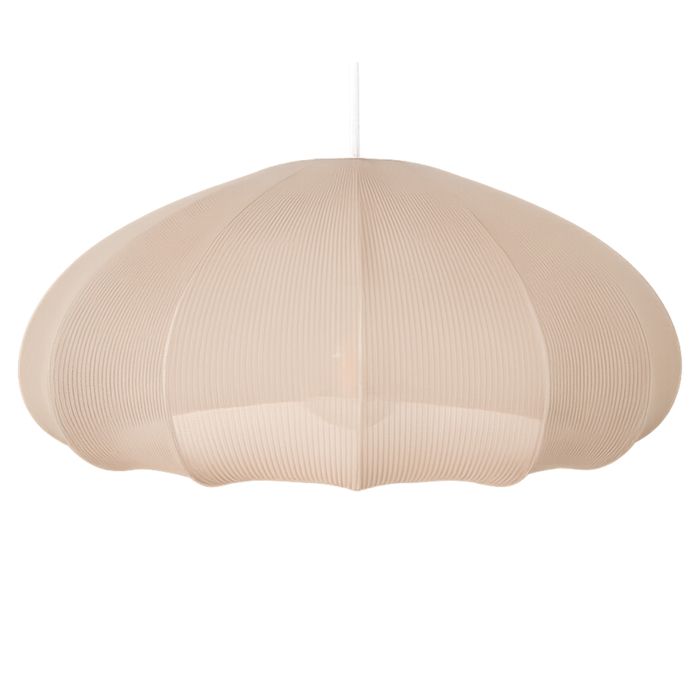Abat-jour lanterne tissu texturé forme dôme Beige 40x40x17 cm