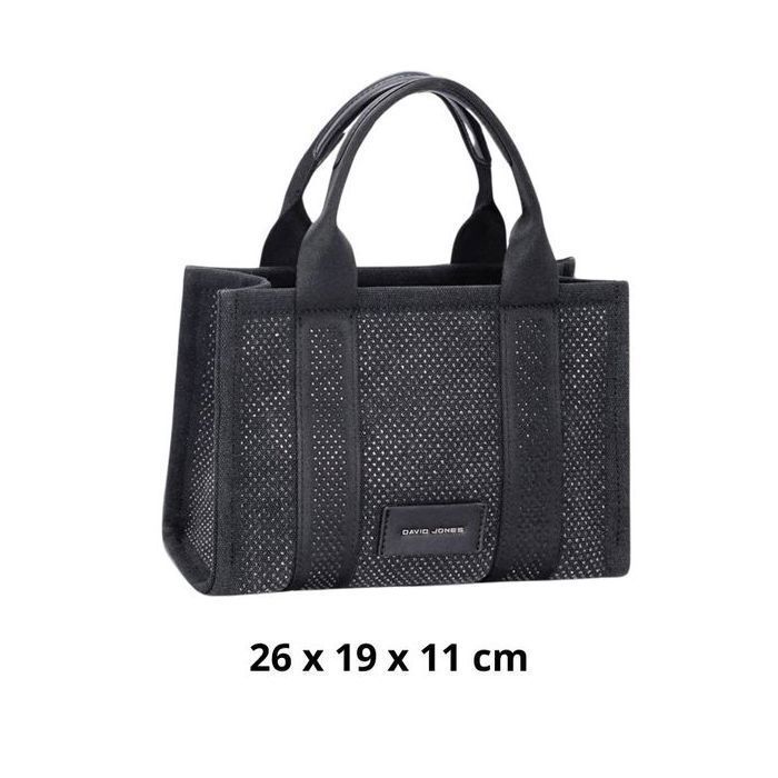 Sac shopping femme noir DAVID JONES élégant et pratique avec strass