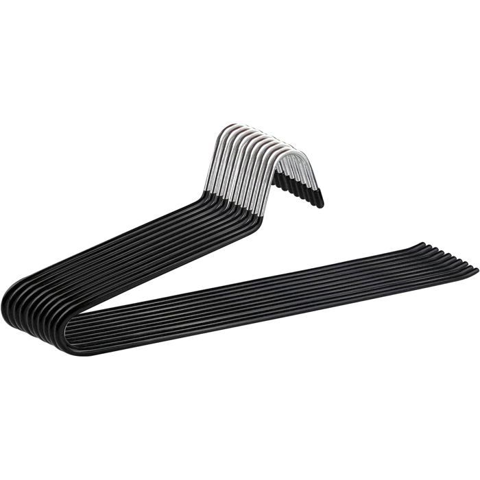Cintres Pantalons - Lot de 12 - Acier Chromé et Plastique Noir - Système Antidérapant - Pour Dressing et Armoire  MIROIR ELECTRIQUE