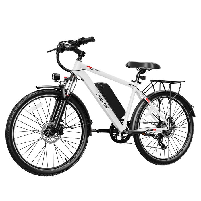 HEADEER BK1350 Vélo électrique Moteur 500W Batterie 48V 15 Ah 35km/h VTT électrique 26 Pouces - Blanc