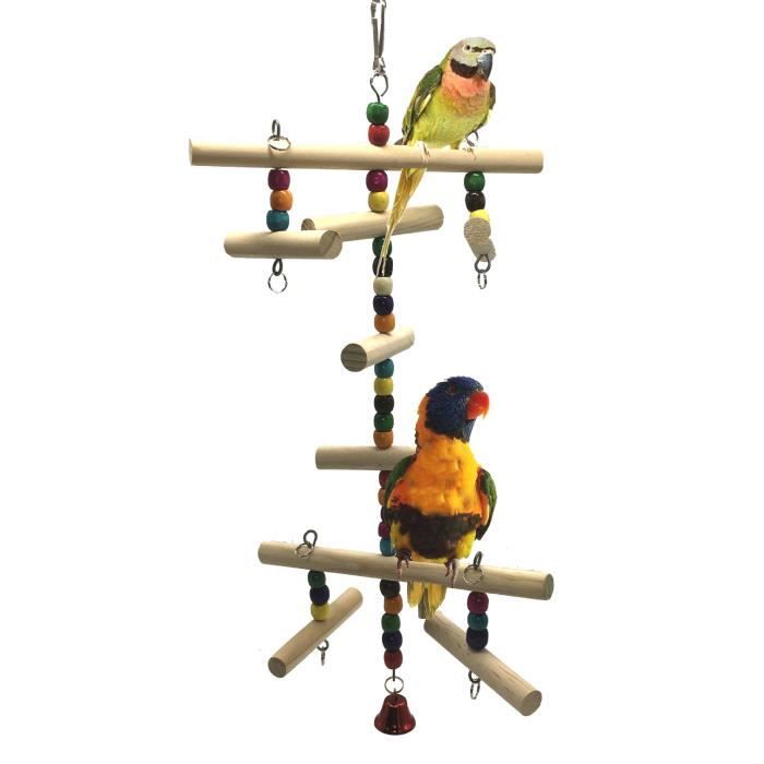 Jouet d'échelle en bois pour perroquet, perruche, inséparables, calopsitte,  conure, pinson ou ara gris africain - Cdiscount