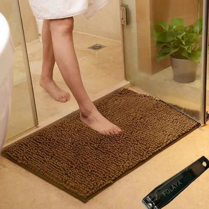 Tapis De Salle De Bain Chenille Super Absorbant Anti Derapant Tapis De Bain Confortable Tapis De Salle De Bain 40 60cm Marron Achat Vente Tapis De Bain 0699923403885 Cdiscount