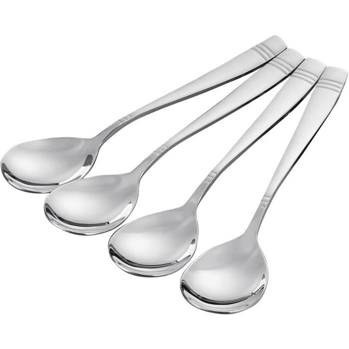 Lot De 6 Cuillères De Service En Inox Dynko - Longueur 24.5 Cm - Pour Soupes, Salades, Plats En Sauce