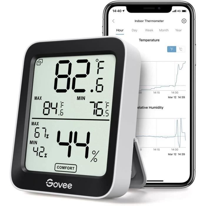 Thermometre Numerique Hygrometre Interieur Max Min Temperature Ambiante Compteur Humidite Horloges Maison