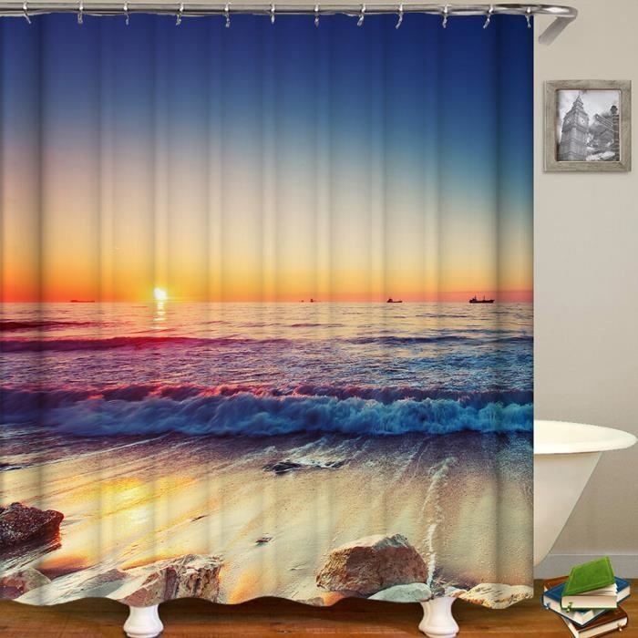 Wallpaper Rideau De Douche Bord De Mer Imprime Rideaux D Occultation HD