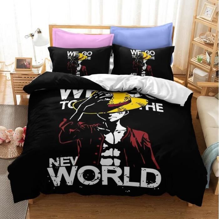 Anime One Piece Parure De Lit Avec Housse De Couette One Piece Manga Anime 200 X 200 Cm Cdiscount Maison