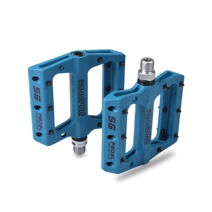 Pedale plate vtt hot sale bleu
