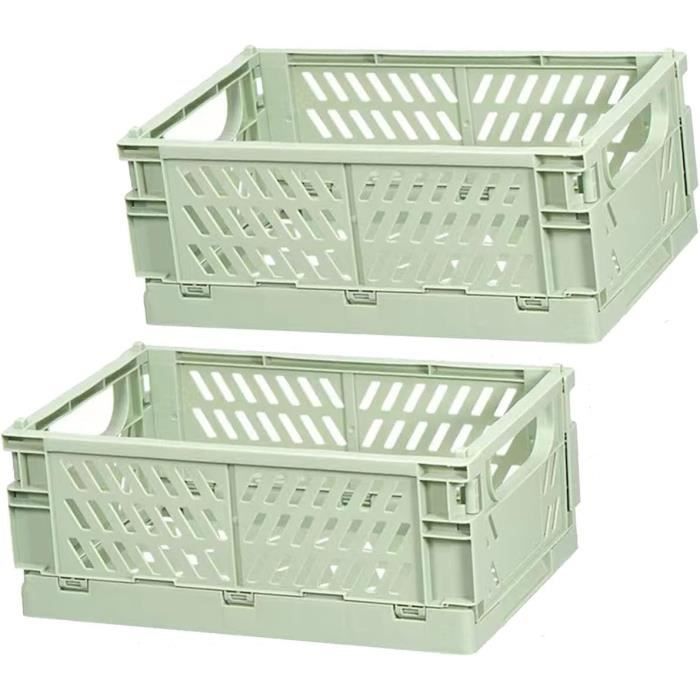 Lot De 2 Petites Boîtes Pliantes En Plastique Avec Anse - Paniers De Rangement Orange Pour Maison, Camping Et Courses