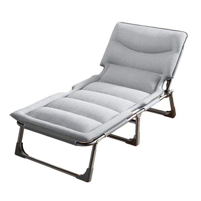 Chaise Pliante Extérieure Outsunny Avec Coussin - Chaise Camping Confortable Pour Jardin, Patio, Gris