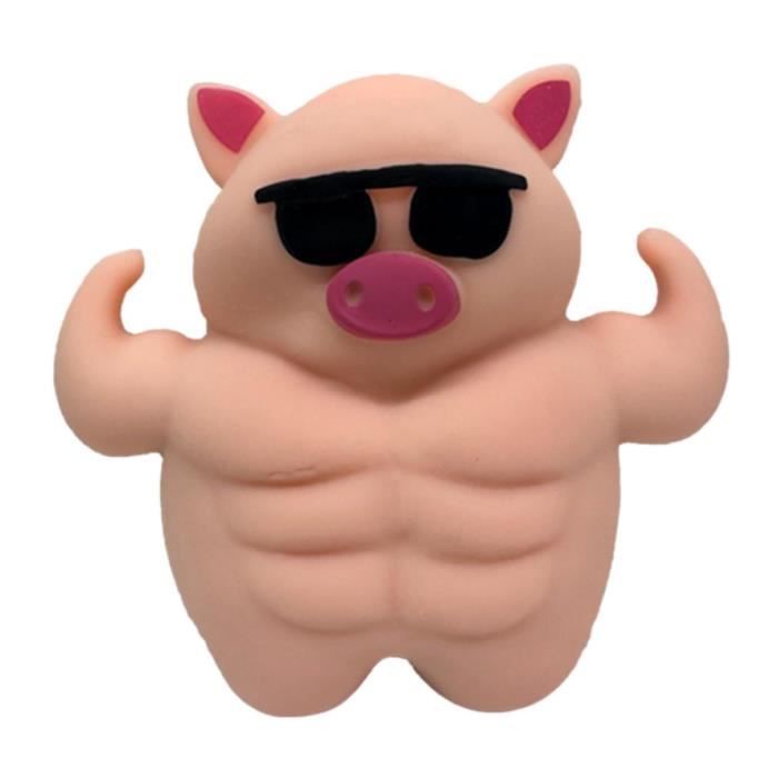 Jouets à Presser Muscle Pig, 1 pièces Jouet Anti-Stress Squishy Pig, Cochon  en Caoutchouc Extensible, Jouets sensoriels Muscle