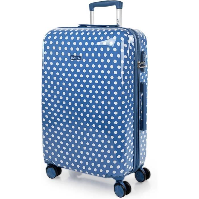 Valise Cabine Enfant SKPAT - 4 Roues - Rigide Et Légère - Fuchsia Avec Cadenas