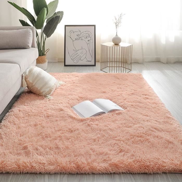 Tapis Rond Salon Shaggy Descente De Lit Chambre Tapis Moelleux Carpette