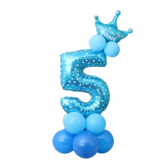 Ve0413 Jiyaru Ballon En Chiffre Gonflable Decoration Anniversaire Enfant Bleu Numero Cinq Achat Vente Ballon Decoratif Cdiscount