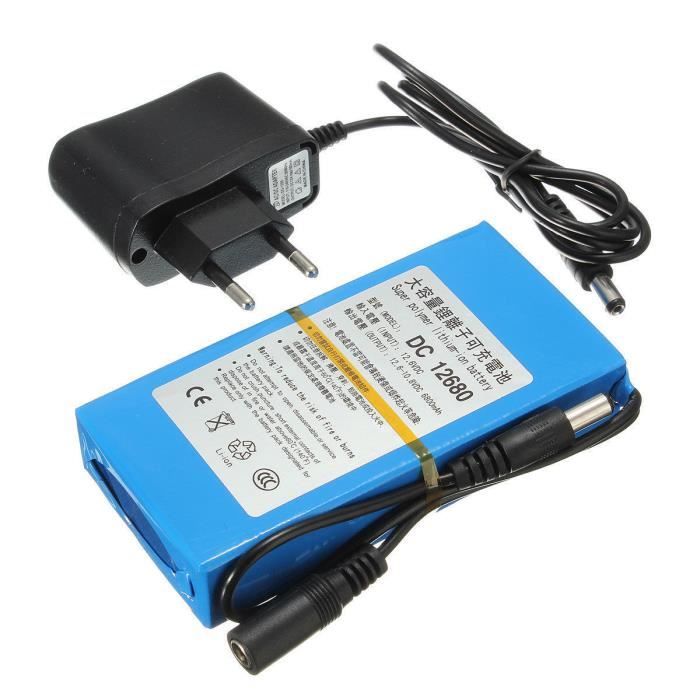 Batterie Rechargeable 12V Liion 6800mAh + Chargeur Battery Accus Accu