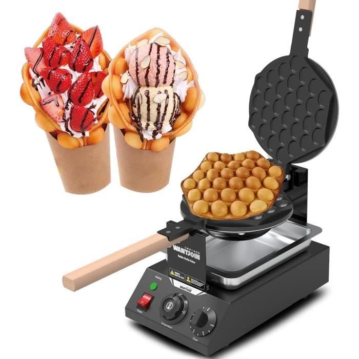 Machine à Gaufres aux Oeufs Bubble Waffle Gaufrier 1400W Électrique