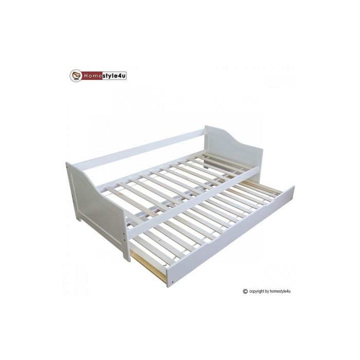 Lit Simple Blanc 90x200 Avec Tiroir Lit Cdiscount Maison
