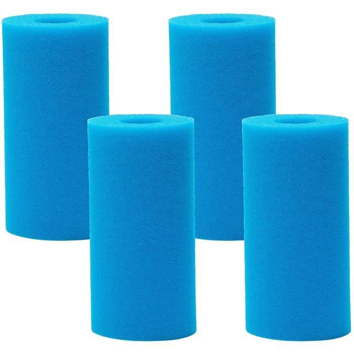 4 éponges Filtrantes Type A Pour Piscine/spa - Diamètre 100 Mm, Longueur 200 Mm, Lavables Et Réutilisables - 3