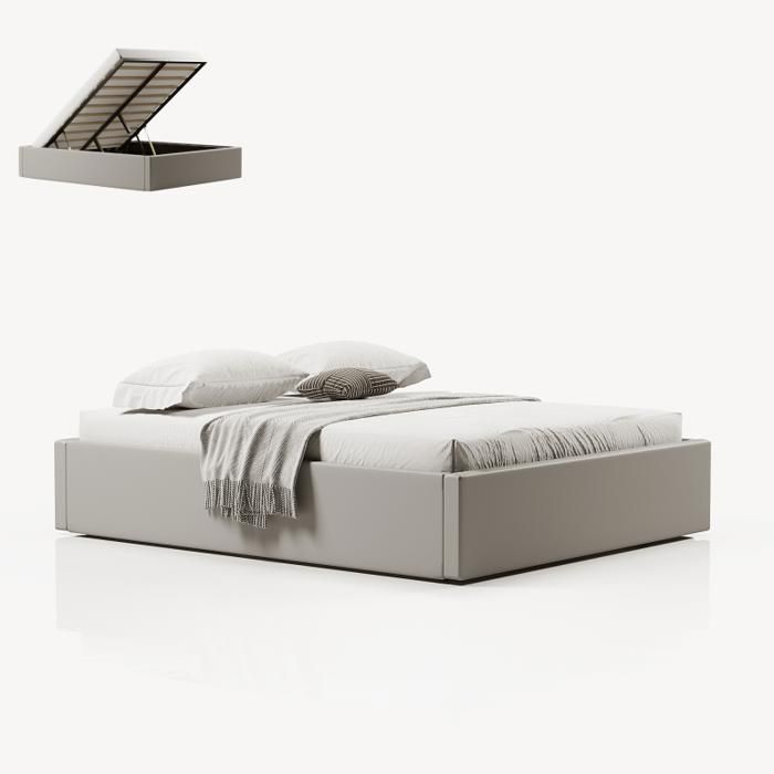 Sommier Coffre De Rangement Room - Gris - 180x200