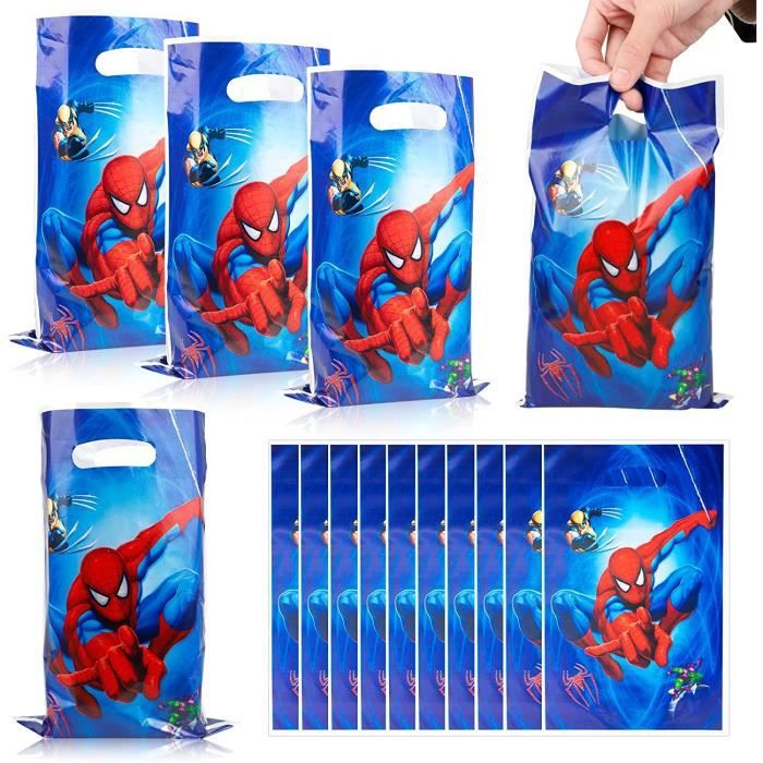Sacs Cadeau de Dessin Animé, 50 Pochette Cadeau pour Spiderman, Sachet