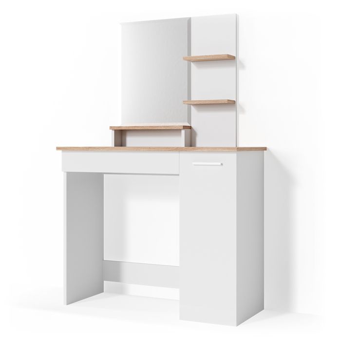 Coiffeuse Avec Miroir Lumineux Vicco Noir Achat Vente Pas Cher