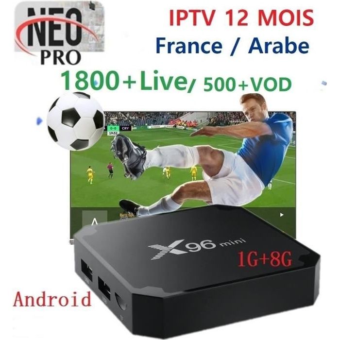 Box Android X96 mini avec acces IPTV 1 an inclus via Payfacile