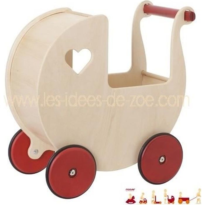 Poussette pour poupée Moover en bois naturel pour enfant/fille de 12 mois  et plus - Cdiscount Jeux - Jouets